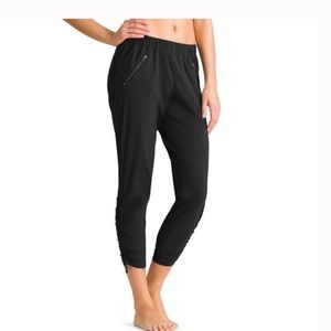 Athleta aspire ankle pants black ruched leg size 12